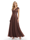 Beautiful Cap Sleeve Lace Chiffon A-Line Mother of the Bride dresses