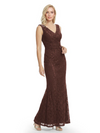 Mother of The Bride Dresses V-Neck Sleeveless Lace Mermaid Maxi Gown Elegant Flowy Formal Wedding Event Dress