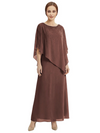 Classy Beaded Chiffon Overlay Poncho Style Mother of the Bride Gown