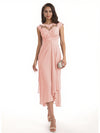 Elegant Bell Sleeves Chiffon A-line Midi Mother of The Bride Dresses