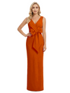V-Neck Sheath Sleeveless Mother of The Bride Dress Crepe
