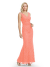 Mother of The Bride Dresses V-Neck Sleeveless Lace Mermaid Maxi Gown Elegant Flowy Formal Wedding Event Dress