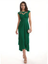 Elegant Bell Sleeves Chiffon A-line Midi Mother of The Bride Dresses
