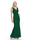 Mother of The Bride Dresses V-Neck Sleeveless Lace Mermaid Maxi Gown Elegant Flowy Formal Wedding Event Dress