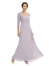 Sweetheart Ruched Lace 3/4 Sleeves A-Line Chiffon Mother Of The Groom Dress