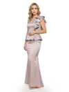Elegant Scoop Ruffle Satin Mermaid Mother Of The Bride Dress
