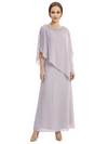 Classy Beaded Chiffon Overlay Poncho Style Mother of the Bride Gown