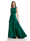 Stunning Asymmetrical Neckline Sleeveless A-Line Satin Formal Dress For Mother Of The Bride