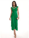 Elegant Bell Sleeves Chiffon A-line Midi Mother of The Bride Dresses