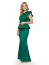 Elegant Scoop Ruffle Satin Mermaid Mother Of The Bride Dress