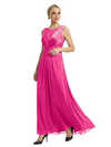 Mother of The Bride Dresses Scoop Sleeveless Lace Chiffon Maxi Gown Classy Ruched Formal Wedding Event Dress