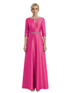 Sophisticated 3/4 Sleeves Beaded A-Line Satin Mother Of The Bride Dress