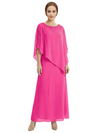 Classy Beaded Chiffon Overlay Poncho Style Mother of the Bride Gown
