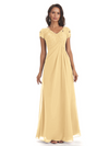 Elegant Short Sleeves Beaded Pleats A-line Floor-Length Mother of The Bride Dresses