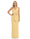 V-Neck Sheath Sleeveless Mother of The Bride Dress Crepe