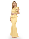 Elegant Scoop Ruffle Satin Mermaid Mother Of The Bride Dress