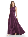 Stunning Asymmetrical Neckline Sleeveless A-Line Satin Formal Dress For Mother Of The Bride