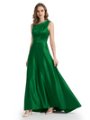 Stunning Asymmetrical Neckline Sleeveless A-Line Satin Formal Dress For Mother Of The Bride