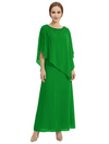 Classy Beaded Chiffon Overlay Poncho Style Mother of the Bride Gown
