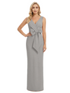 V-Neck Sheath Sleeveless Mother of The Bride Dress Crepe