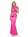 Elegant Scoop Ruffle Satin Mermaid Mother Of The Bride Dress