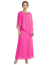 Classy Beaded Chiffon Overlay Poncho Style Mother of the Bride Gown