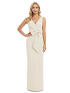 V-Neck Sheath Sleeveless Mother of The Bride Dress Crepe