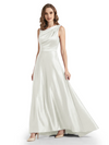 Stunning Asymmetrical Neckline Sleeveless A-Line Satin Formal Dress For Mother Of The Bride