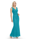 Mother of The Bride Dresses V-Neck Sleeveless Lace Mermaid Maxi Gown Elegant Flowy Formal Wedding Event Dress