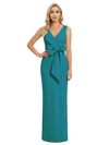 V-Neck Sheath Sleeveless Mother of The Bride Dress Crepe
