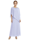 Classy Beaded Chiffon Overlay Poncho Style Mother of the Bride Gown