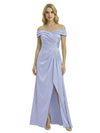 Off The Shoulder Mother Of The Groom Dresses Side Slit Satin Ruched A-Line Gown