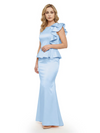 Elegant Scoop Ruffle Satin Mermaid Mother Of The Bride Dress