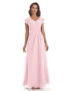 Elegant Short Sleeves Beaded Pleats A-line Floor-Length Mother of The Bride Dresses