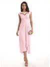 Elegant Bell Sleeves Chiffon A-line Midi Mother of The Bride Dresses