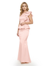 Elegant Scoop Ruffle Satin Mermaid Mother Of The Bride Dress