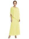 Classy Beaded Chiffon Overlay Poncho Style Mother of the Bride Gown