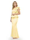 Elegant Scoop Ruffle Satin Mermaid Mother Of The Bride Dress