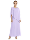 Classy Beaded Chiffon Overlay Poncho Style Mother of the Bride Gown