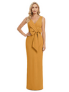 V-Neck Sheath Sleeveless Mother of The Bride Dress Crepe