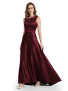 Stunning Asymmetrical Neckline Sleeveless A-Line Satin Formal Dress For Mother Of The Bride
