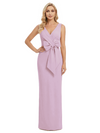 V-Neck Sheath Sleeveless Mother of The Bride Dress Crepe