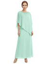 Classy Beaded Chiffon Overlay Poncho Style Mother of the Bride Gown