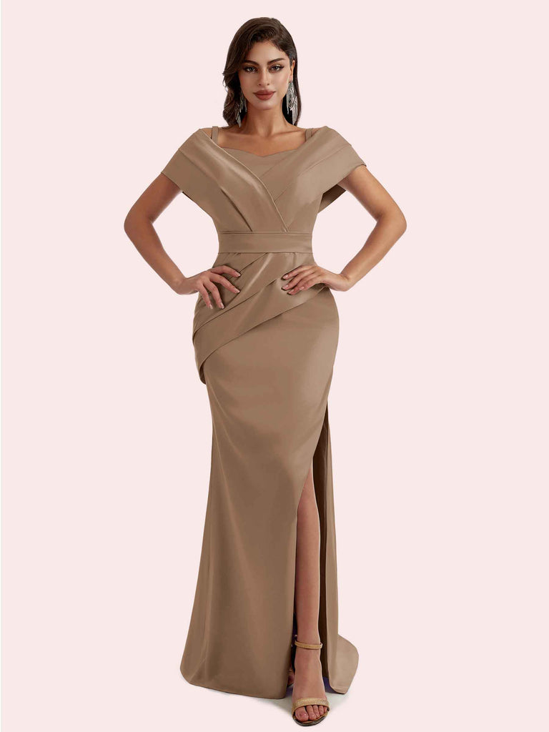 Gorgeous Sweetheart Mermaid Pleats Side Slit Soft Satin Long Bridesmaid Dress For Wedding Gorgeous Sweetheart Mermaid Pleats Side Slit Soft Satin Long Bridesmaid Dress For Wedding