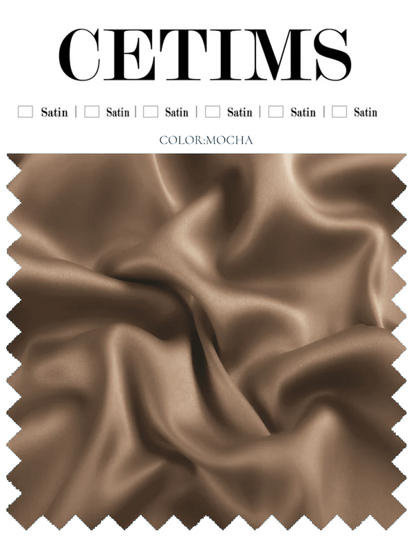 Soft Satin Fabric Swatch Mocha
