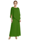 Classy Beaded Chiffon Overlay Poncho Style Mother of the Bride Gown