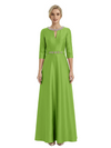 Sophisticated 3/4 Sleeves Beaded A-Line Satin Mother Of The Bride Dress