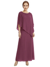 Classy Beaded Chiffon Overlay Poncho Style Mother of the Bride Gown