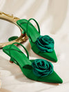 Women's Trendy Floral Decor Comfortable Fashion High Heel Pumps
