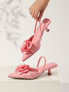 Women's Trendy Floral Decor Comfortable Fashion High Heel Pumps